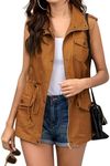 Beyove Womens Lightweight Sleeveless Military Anorak Cargo Vest