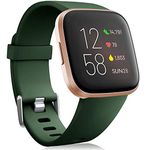 Oielai for Fitbit Versa 2 Strap/Fitbit Versa Strap, Silicone Sport Classic Replacement Straps Compatible with Fitbit Versa Lite/Fitbit Versa 2/Fitbit Versa for Women Men, Small Military Green