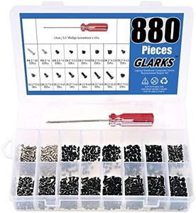 Glarks 880pcs Laptop Notebook Computer Screw Replacement Repair Kit for Lenovo Dell Toshiba Sony Samsung HP Gateway (Extra: Phillips Screwdriver)