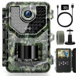 Wildlife Camera 4K 48MP, Trail Cameras with Night Vision Waterproof Wildlife, Trail Camera Wide-Angle Motion Sensor Camera, 0.2s Reaction, 32GB Micro SD Card, for garden Wild Outdoor