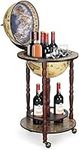 Byroce Globe Bar Cart, Wood Wine Ba