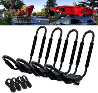 DOHUSPLE Kayak Roof Rack for 2 Kayaks Carrier, Kayak J Bar Hooks Roof Mount Racks for Universal Cars, SUV, Truck, Set of 4