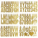 Zayookey 18 Sheets Glitter Gold Alphabet Letter Stickers 2.5 Inch Self Adhesive Vinyl Letter Number Sticker Large Letter Stickers Decals for Mailbox Sign DIY Scrapbooking Art Craft