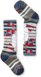 Smartwool Kids' Wintersport Yeti Pattern Full Cushion Merino Wool Over The Calf Socks, Alpine Blue, Medium