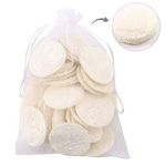 40 Pcs Exfoliating Loofah,Natural Loofah Pads Scrubbing Sponges,Reusable Makeup Removal Face Pads Loofah For Men & Women Face Brush Cleanser And Massager Body Wash And Bath Scrubber,With Travel Bag