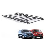 Rhino Black Roof Rack for Ford Transit Custom 2013+ Van (Only Suitable for Short (L1) Wheelbase with Standard (H1) Roof) Heavy Duty KammRack Black with Integrated Ladder Roller (B650)