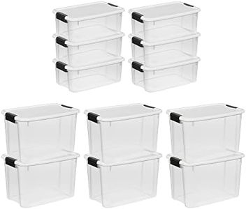 Sterilite 30 Quart (6 Pack) & 18 Quart (6 Pack) Clear Plastic Stackable Storage Container Bin Box Tote with White Latching Lid Organizing Solution