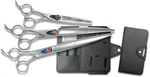 Kenchii Five Star Offset Lefty Professional Dog Grooming Shears, 9 Inch Set Shears With Case, Light Weight, Heavy Duty Pet Grooming Scissor, Designed in the USA