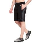 John Ally Men's Dry-Fit Sweat Resistant Active Athletic Gym Workout Running Performance Shorts with Zipper Pockets.(Jet Black - M)