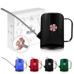 Watering Can Indoor for House Plants Small Watering cans with Long Spout Flower Model Sprinkler Head 1.2L (Black Coffee, 1.2L)