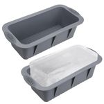 2pcs Large Ice Block Maker, 4.7 lbs Gray Silicone Block Ice Cube Tray Stencil Reusable Extra Large Big Ice Maker for Freezer Ice Bath Cold Plunge or Coolers