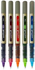 Uni-Ball Ojo UB-157 Fino Líquido Tinta Bolígrafo - Tropical Set - Paquete de 5