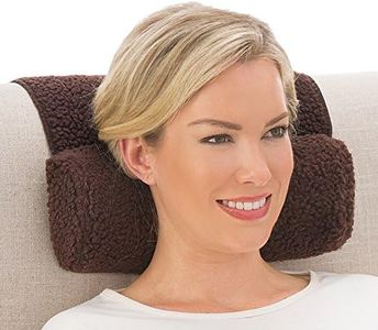 Collections Etc Adjustable Neck Roll Plush Support Pillow for Travel or Home - Machine Washable, Brown