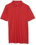 Izod Boys' Toddler School Uniform Short Sleeve Pique Polo, Red, 3T