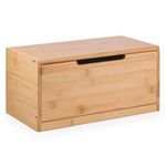 Woodluv Bread Bin Countertop Bread Storage for Kitchen With Drop Down Front Lid, 36.5 x 19.5 x 17.5 cm