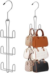 Ulimart Purse Hanger Purse Organizer for Closet,Rotatable Metal Bag Organizer,Purse Holder for Handbags,Belts,Scarves,Tote,Baseball Hats,Backpacks(Silver)