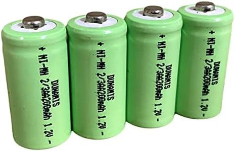 Dunamis 4 Pack Rechargeable AA Solar Batteries 1.2V NiMH 2/3 AA 200mAh - ** 2/3 AA Size ** for Garden Solar Lights ... ** These are Not AA Size, But Two Thirds AA OR 2/3 AA Size **