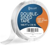 GLUIT New Double Sided Tape Heavy Duty 17.5 lbs Reusable Adhesive Removable Washable Multipurpose Mounting Tape Gel Grip Tape Carpet Tape for Home Office Kitchen Car Poster 9.85FT