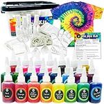 Premium Tie Dye Kit DIY Tie Dye Kits for Adults Fabric Shirt Clothes Decorating Tye Dye 24 Non Toxic Powder Bulk Color Rich and Pastels Tye Dye Kit Set and Die Supplies for Kids Party or Group