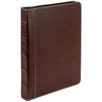 Samsill Vintage Hardback 3 Ring Binder - Faux Brown Leather Organizer with Zipper Closure, 1-Inch Rings, and Contrast Stitching - Professional Planner Binder for Letter Size 8.5 x 11 Documents