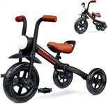 KRIDDO 2-in-1 Kids Balance Bike and Kids Tricycle for 2 to 5 Year Old, Toddler Balance Bike 2 Year Old with Detachable Pedals, Tricycles for 3-5 Year Olds with Stitched Soft Grip, Black