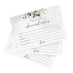 Bliss Collections Advice and Wishes Cards - 50 Heavyweight, Uncoated 4x6 Cards with Mad Libs Rustic Greenery Watercolor Theme for Weddings, Wedding Receptions, Bridal Showers