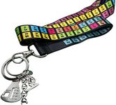 Zastic! Periodic Table of Elements Lanyard - Perfect Chemistry Gift & Great for Science Teachers - 18 Inches Long with Nerdy Keychain Charm, Black