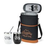 AW BRIDAL Mr and Mrs Gifts Bridal Shower Gifts His and Hers Gifts Wedding Gifts, Couple Engagement Gifts- Wine Gift Bag Wine Cooler Bag Insulated Wine Carrier Tote with Tumblers