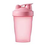 Shaker Bottle For Protein Powder Mixed Plastic Workout Water Bottle 400 ml with Mixball Non-Leak Cap Shaker Cups for Fitness Sports Gym Supplement Drinks Bottles (Pink)