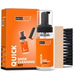 SNEAKARE Quick Shoe Cleaning Kit With 1 Foam Cleaner (150ml) & 1 Medium Bristle Brush For Instant Cleaning, White Shoe Cleaning Kit, Sports Shoe Cleaning Foam Cleaner