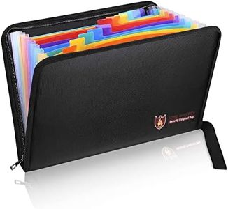 Fireproof Document Bag Fire & Water Resistant File Folder A4 Size 12 Pockets Fireproof Waterproof Safe Document Holder, Non-Itchy Silicone Coated Portable Filing Pouch for Legal Document(Colorful)