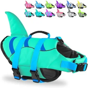 Fragralley Shark Dog Life Jacket, Easy to Put on Dog Life Vest for Swimming and Boating, Vibrant & Adjustable Dog Life Preservers for Small Medium Large Dogs, Suit to Swim, Fish, Beach, Surfing