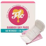 FLO Organic Bamboo Pads with Wings, Feminine Period Care, Plant-Based, Sanitary Towels for Women - 44 Day Pads Mini Megapack