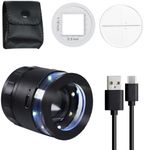 JuviPerpric Loupe Magnifier 10x,Rechargeable Jewelers Magnifying Glass with LED Light and Scale, Adjustable Focal Length Magnifier Jewelry Loupe for Gems, Coins