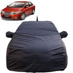 Autofact Waterproof Car Body Cover Compatible with Honda City Ivtech (2009 to 2013) with Mirror and Antenna Pockets, 4 x 4 American Matty, Long Lasting Strong Durable Material, Grey Color