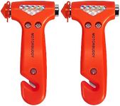 MOTORBUDDY 2-Pack Car Safety Hammer, Auto Emergency Escape Hammer with Window Breaker and Seat Belt Cutter, Striking Red Emergency Escape Tool for Car Accidents