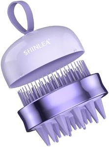 SHINLEA 2 in 1 Scalp Massager Shampoo Brush with Soft Silicone Bristles for Hair Growth and Dandruff Removal, Hair Brush Head Massager Scalp Scrubber Exfoliator for Both Wet and Dry Use (Purple)