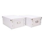 Snap-N-Store CD Storage Box - Pack of 1/2 - Durable Disc Holder with Lid to Store for Discs (2 Pack - Doublewide CD, White)