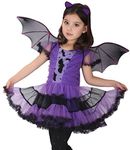 Girl’s Halloween Costumes for Kids Bat Wing Cosplay Outfits Fancy Dress up Party