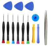 Vadda Bai 13 in 1 Professional Cell Phone Screwdriver Set with steel Pointed tweezer and 3 Triangle plastic Openers Tool Kit (Screwdriver with Steel Tweezer and openers)