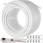 VEVOR Oxygen Non-Barrier PEX Tubing 300 Ft White 3/4 Inch PEX Pipe Radiant Heat Floor EVOH Pex-B Heat Durable Plumbing Flexible for Residential Commercial Heating Plumbing