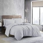 MistyMorning Plain Duvet Cover sets, Soft & Premium quality Bedding & Linen, Egyptian Cotton with 200 Thread Count. (Silver Grey, Double)