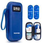 YOUSHARES Insulin Pen Case with Temperature Display - Insulin Cooler Travel Case with 2 Ice Packs, Diabetic Carrying Case for Diabetes Supplies (Blue)