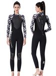 Owntop Women's Wetsuit 3/2mm - Full Length Surf Wetsuit, Long Sleeve Stretch Neoprene for Diving Surfing, Women Black S