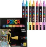 7 Pastel Posca Paint Markers, 5M Me