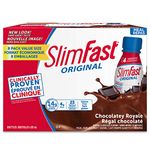 SlimFast Original Meal Replacement or Weight Loss Ready to Drink Shakes with 14g of Protein, 4g of Fibre Plus 23 Vitamins and Minerals, Chocolatey Royal, 8 Bottles x 325ml