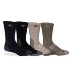 Columbia Wool Blend Basic Crew 4-Pack, Navy/Black/Brown/Khaki, 6-12