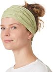 CHARM Yoga Bandana Scarf headband - Womens Head Cover Elastic Boho Accessory Lime Green