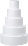 Crafare 5 Tiers Round Foam Cake Dum