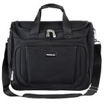 Personal item Carry on Under Seat Travel bag - 16X13X8 Inches - Water Resistant Nylon - Works for all Airlines, Black